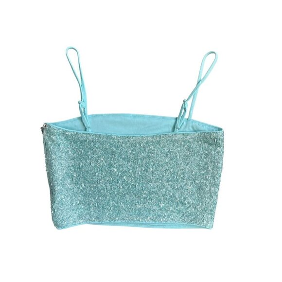 Susana Monaco Sequin CropTop With Adj.Straps & Side Zipper, TAYLOR SWIFT ERA, SM - Picture 2 of 4